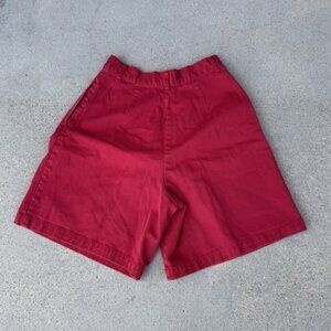Denim Shorts Women's Red Pleated Made In The USA